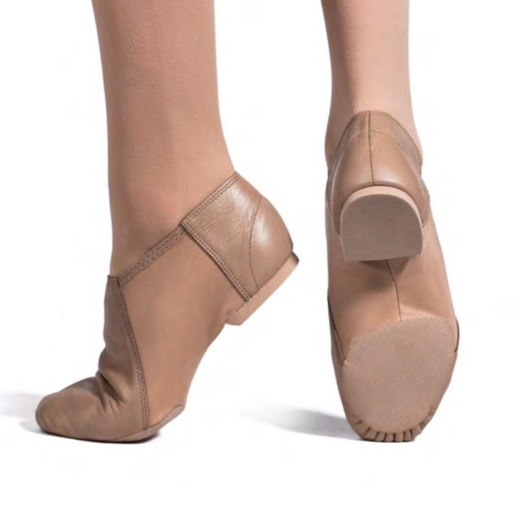 Dancing Fair Soft Full Grain Leather Upper Light Suntan Jazz Shoes Ladies 5.5M - Picture 1 of 13